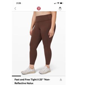 Lululemon fast and free 25’ leggings